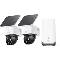 EUFY - Kit 2 Camaras SoloCam S340 3K Solar WiFi HomeBase S380