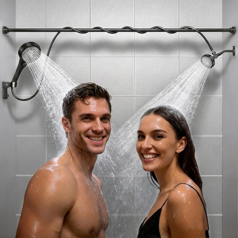 Ducha Doble NTPN NTPN60 Acero 304 Alta Presian Negra