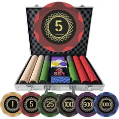 POKER - Set Fichas LOYCHIP 500 Unidades 14g Clay Texas Holdem