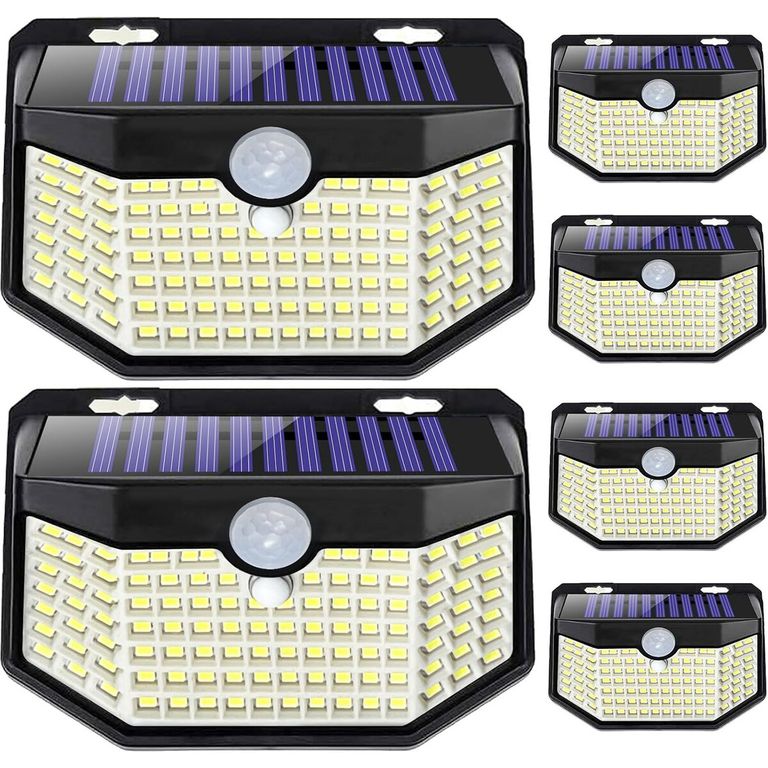 Luz Solar Exterior HMCITY 120 LED Sensor Movimiento 6 Pack