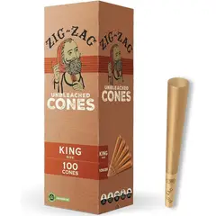 KING - Conos Pre Armados ZigZag Size Sin Blanquear 100 Unid