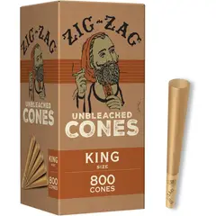 KING - Conos Pre Armados ZigZag Size Sin Blanquear 800 Unid