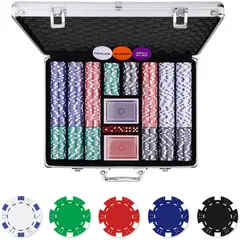 POKER - Set Fichas Homwom 500 Unidades 11.5g Maletan Aluminio