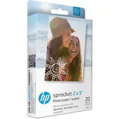HP - Papel Fotografico Sprocket 2x3 Zink 20 Hojas Adhesivo