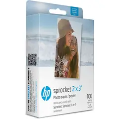 HP - Papel Fotografico Sprocket Zink 2x3 100 Hojas Adhesivo