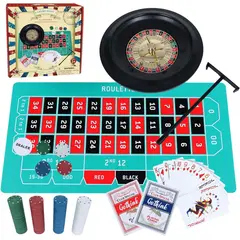 GENERICO - Ruleta de Casino Gothink 10 Pulgadas Set Completo Fichas