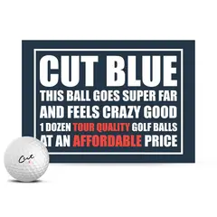 BLUE - Pelotas Golf Cut Golf 4 Capas Uretano 12 Unidades Blancas