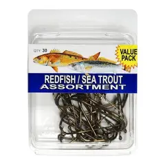 GENERICO - Anzuelos V.I.P. Acero Alto Carbono 30 Unidades Surtidos Redfish Trout