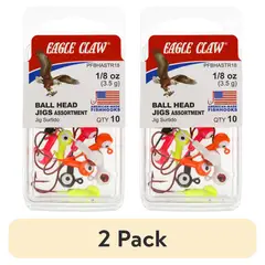 GENERICO - Pack 2 Eagle Claw Ball Head Jig 18 oz Anzuelo Rojo Surtido