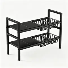 TIGERBEE - Organizador de Cocina 2 Niveles Acero al Carbono, Resistente al Agua y Óxido
