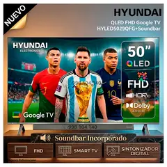 HYUNDAI - Televisor 50 QLED SMART TV GOOGLE TV FHD - HYLED5029QFG