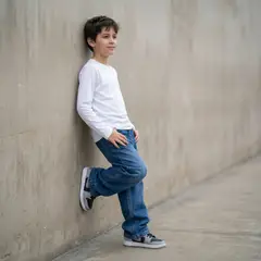 LE PETIT COMPANY - Jean Niño Baggy Azul Wide Leg 100% Denim ANG Kidz