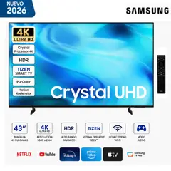 SAMSUNG - Televisor 43 Led Uhd 4K Smart Crystal Tizen UN43U8000HGXPE