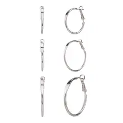 GENERICO - Aros de Metal Time and Tru 3 Pares Color Plata