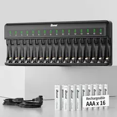 GENERICO - Pilas Recargables AAA Bonai 1100mAh con Cargador 16 Bahaaas