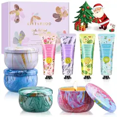 VELAS - Canasta de Regalo KIYTARBOO Aromaaticas y Crema para Manos