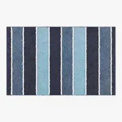 MAINSTAYS - Alfombra de Baaao Kids Azul Rayas 81x51 cm Microfibra