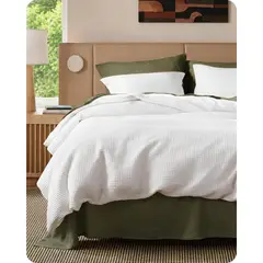 QUEEN - Funda de Plumaan Bedsure Algodaan 100 Tejido Waffle