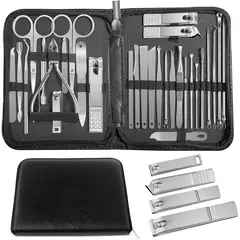 ANDREA - Set Profesional Manicura Pedicura 30 Herramientas Acero Inoxidable