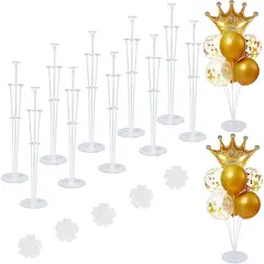 GENERICO - Set 10 Soportes para Globos ROYUYE Plaastico Transparente