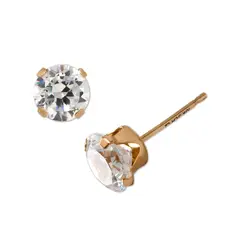 GENERICO - Aros Brilliance 10K Bano Oro Cubic Zirconia