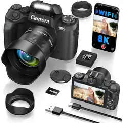 GENERICO - Camara Digital Gavonde WD05 8K 64MP 16x Vlogging WiFi 4in