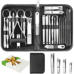 AROUND - Kit Manicura Pedicura LUCK 26 Piezas Acero Inoxidable