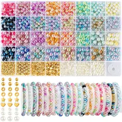GENERICO - Kit Perlas Funtopia DualTone 6mm 8mm 1642 piezas Pulseras
