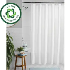 MAINSTAYS - Cortina de Ducha Waffle Weave 72x72 Blanca Ojal