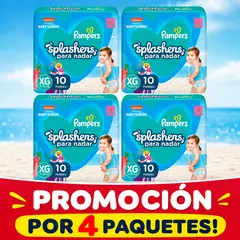 PAMPERS - PANAL SPLASHERS PAQUETE X 10 UNIDADES TALL XG PROMO X 4 PAQUETES
