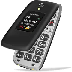 FLIP - Celular Easyfone PrimeA1 Pro 4G 16GB Negro para Adultos Mayores