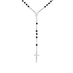 GENERICO - Rosario AMen de plata 925 y piedra Onix
