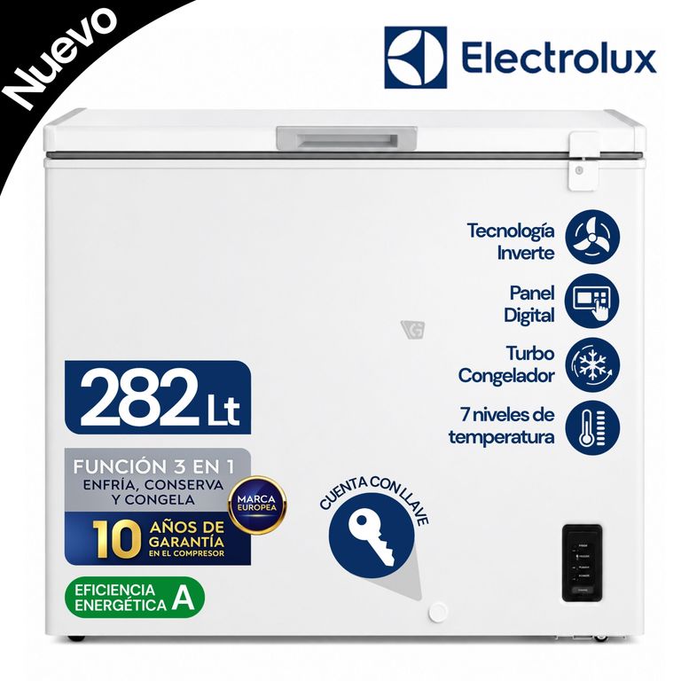 Congelador Horizontal 282L Inverter Blanco con Función Turbo EFH30S2P5AW