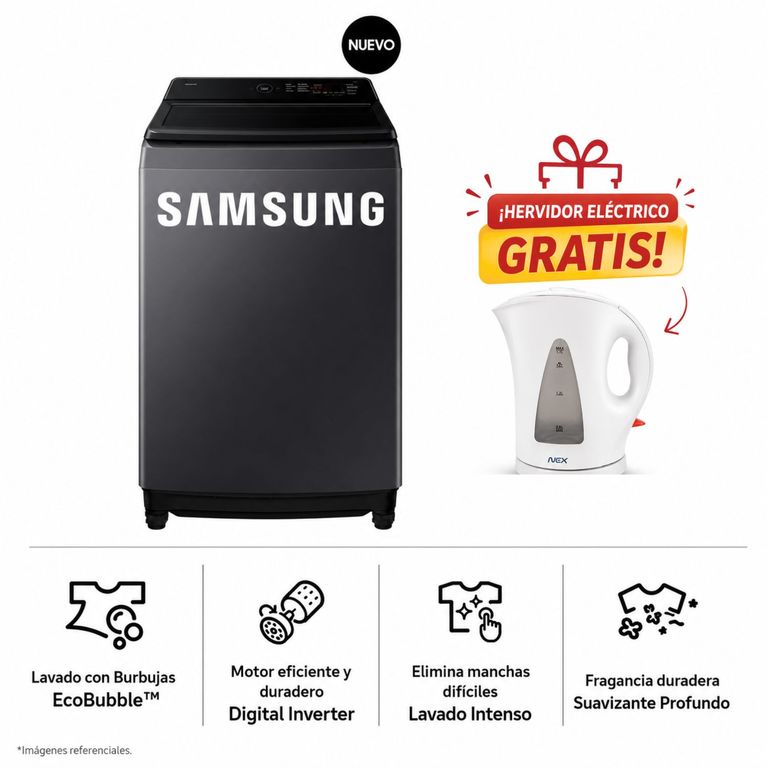 Lavadora Ecobubble 19kg Gris Grafito WA40F19E7CPE