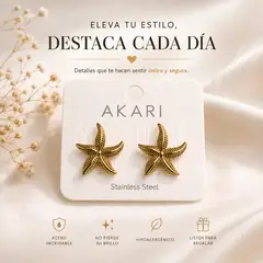 GENERICO - Aretes Estrella de Mar Dorados De Acero Inoxidable Hipoalergénico