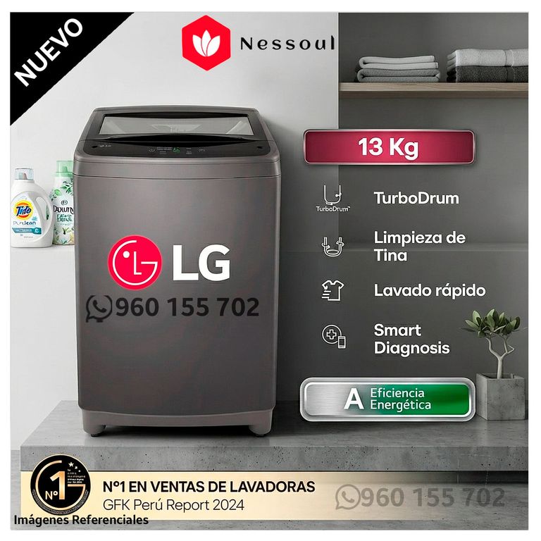 Lavadora 13Kg Carga Superior WT13BVTB Negro Claro con TurboDrum