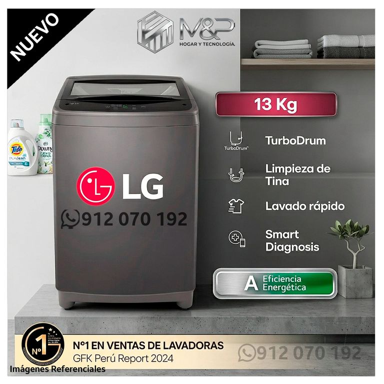 Lavadora 13Kg Carga Superior con TurboDrum Negro Claro WT13BVTB