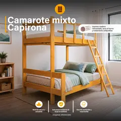 MUEBLES MODENZA - Camarote Mixto Capirona de 1"x 4" + Acabado