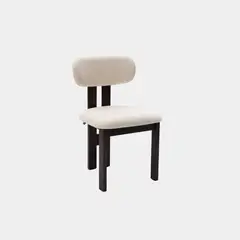 NIHM - SILLA COMEDOR AURA MADERA & TELA SMOKEY WALNUT & CREAM