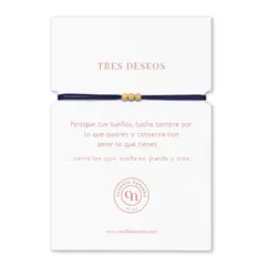 GENERICO - PULSERA HILO TRES DESEOS AZUL GOLD - CLAUDIA NAVARRO