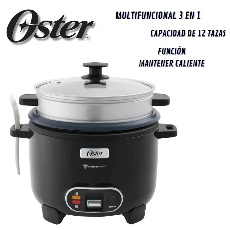 Olla Arrocera CKSTRC12DFBLK 22L con Vaporera y Función Sofrito -Negra
