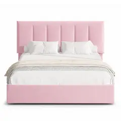 GENERICO - Cama Tapizada Listón Adda Rosa 1.5 Plz
