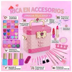 GENERICO - Cofre Musical de Maquillaje Infantil de Juguete Portátil con Accesorios