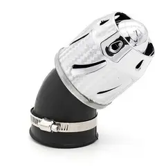 JET - Filtro Universal Tubo De Manguera De Aire para Motocicleta Alto Flujo Silver