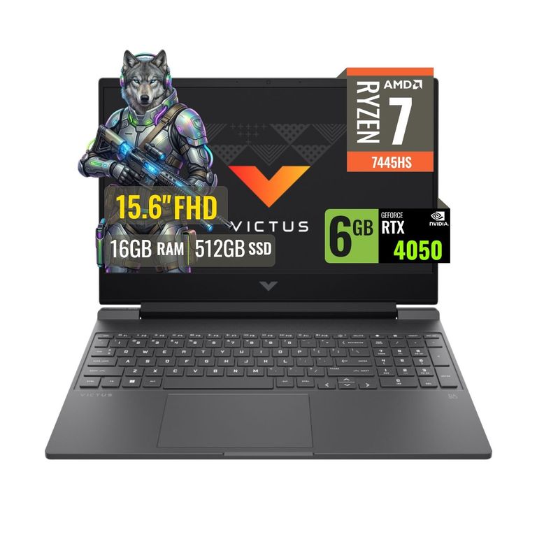 Laptop Gamer Victus 15 FB3022LA Ryzen7 7445H 16GB DDR5 512GB SSD RTX 4050 6GB 15.6 FHD FreeDOS
