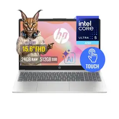 HP - Laptop AI 15 FD2369LA Core Ultra 5 225U 24GB DDR5 512GB SSD Con IA 15.6 FHD Tactil FreeDOS