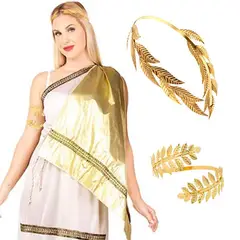 GENERICO - Accesorios disfraz Romano o Griego DIADEMA 18 hojas y Brazalete HALLOWEEN