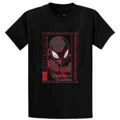GENERICO - Polos Algodon Miles Morales Spide Negro - Talla 6 hasta XL