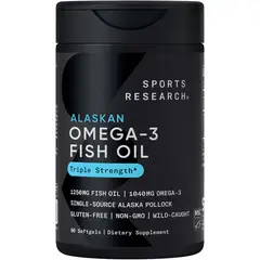 SPORT - Sports Research Alaskan Omega-3 Fish Oil Triple Strength – 90 Softgels