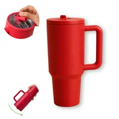 ELMEJORPRECIO - Vaso Tomatodo Térmico 1200 ml con Sorbete Paris Rojo